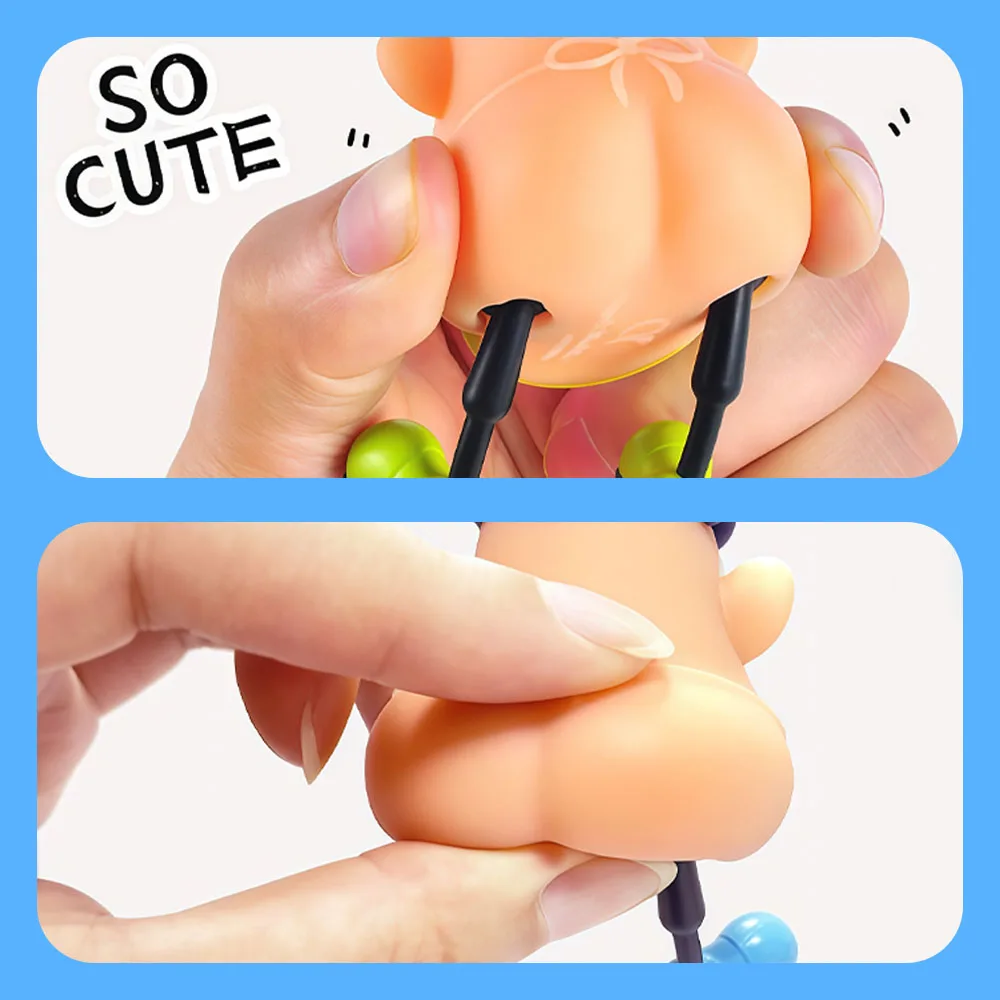 Beard Pulling Fidget Toy Funny Stress Relief Keychain | Squeezing Pimple Toy | Anti-Stress Gag Gift for Kids Adults