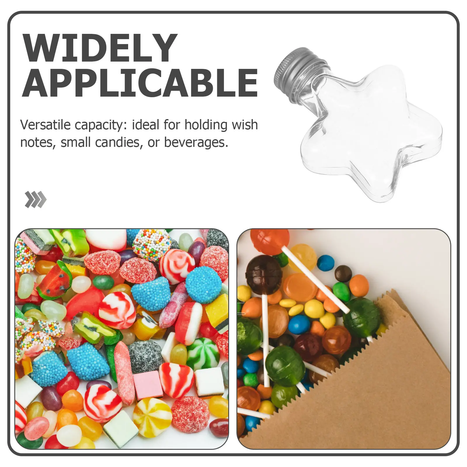 20Pcs Star Shaped Clear Plastic Fillable Ornament Balls 50Ml Transparent Hanging Baubles for Christmas Tree DIY Craft Wishing