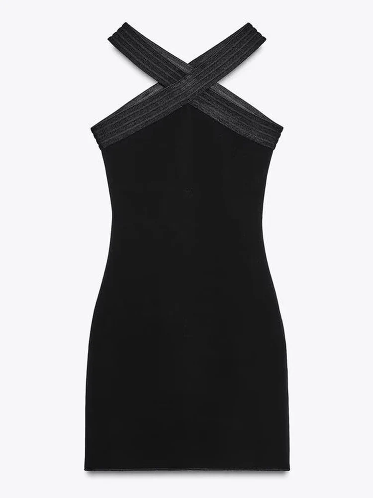 Women's Dress Black Halter Tight Dress Sexy Bodycon Backless Mini Dresses Women 2026Summer New Off Shoulder Beach Party Vestidos - Image 6