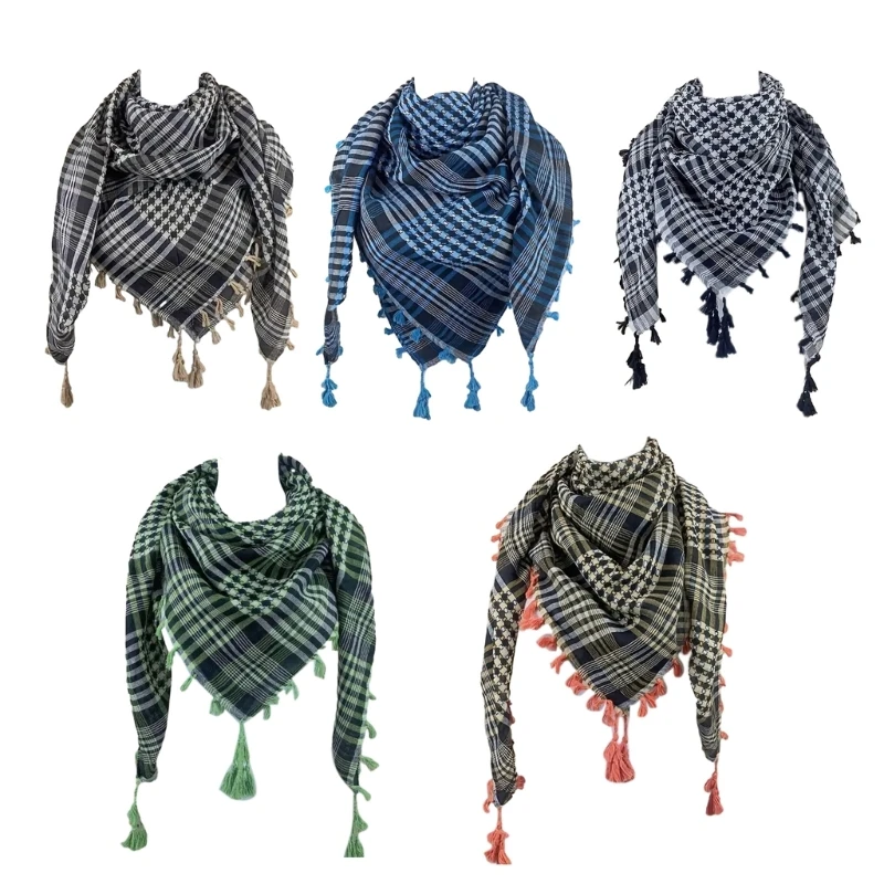 Keffiyeh tácticas bufanda del desierto abrigo Shemagh cabeza cuello bufanda árabe Unisex árabe Shemagh Keffiyeh bufanda