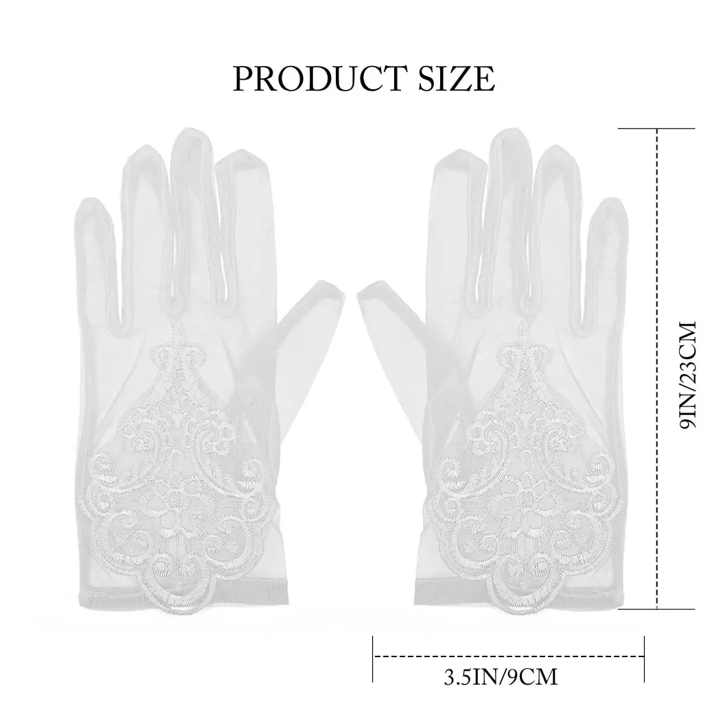 Pretty Bridal Full Fingers Mittens Embroidery Lace Evening Glove Luva De Noiva Valentine's Day Wedding Party Cosplay Accessories