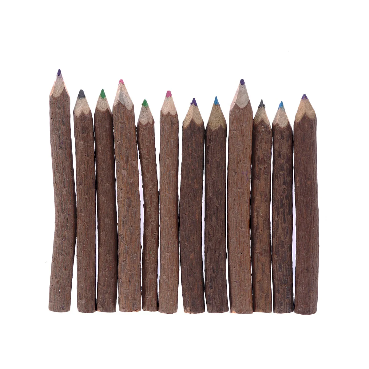 12 Pcs Construction Worker Pencils Twig Colored Bark Bulk Tree Branch Wood Household