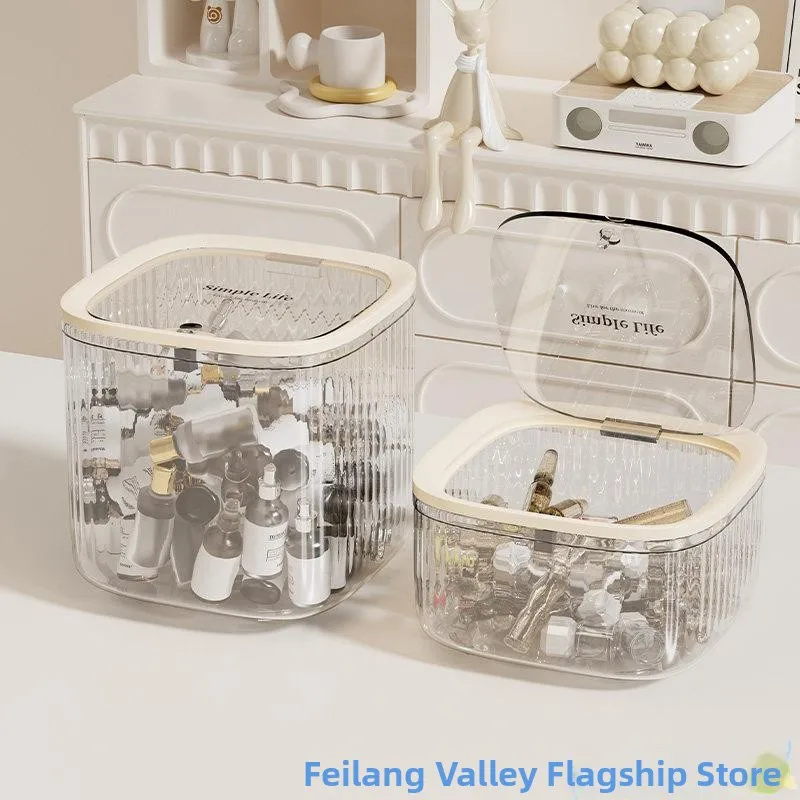 

Acrylic Cosmetic Sample Storage Box Transparent Skin Care Essence Disposables Makeup Try-On Desk Organizer Square Simple Style