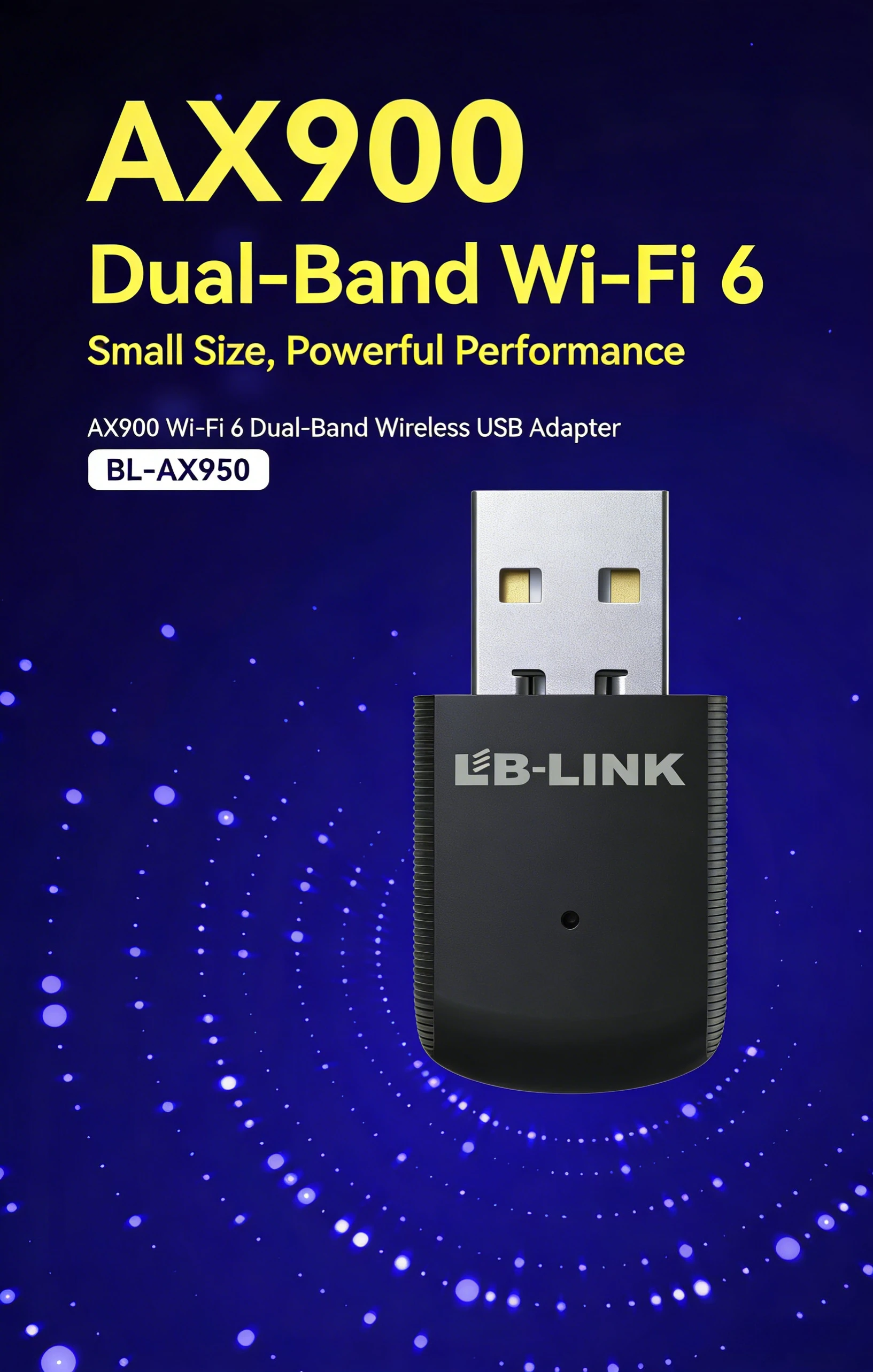 

Двухдиапазонный USB-адаптер Wi-Fi 6 5G для настольных ПК и ноутбуков, Plug & Play