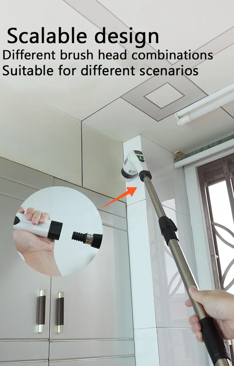 Electric Cleaning Brush 7 in 1 Multifunctional Household Wireless Rotatable Cleaning Brush For Bathroom Kitchen Windows Toilet