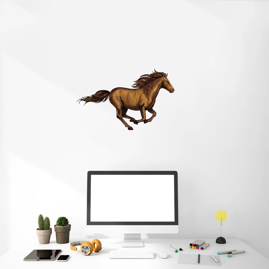 Three Ratels CC73 Running Horse home Decoration Wall Decal Waterproof Self adhesive Car Decal Luggage Computer Decal