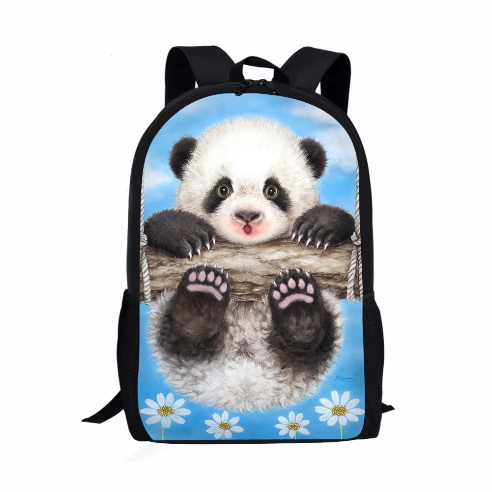 Mochila con estampado de Panda para niños, mochila escolar para niños, bolsa de libros para estudiantes, mochilas multifuncionales de moda