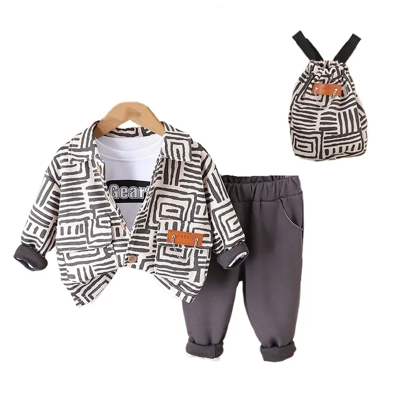 

New Spring Autumn Baby Clothes Set Children Boys Jacket T-Shirt Pants 3Pcs/Sets Toddler Girls Clothing Infant Kids Tracksuits