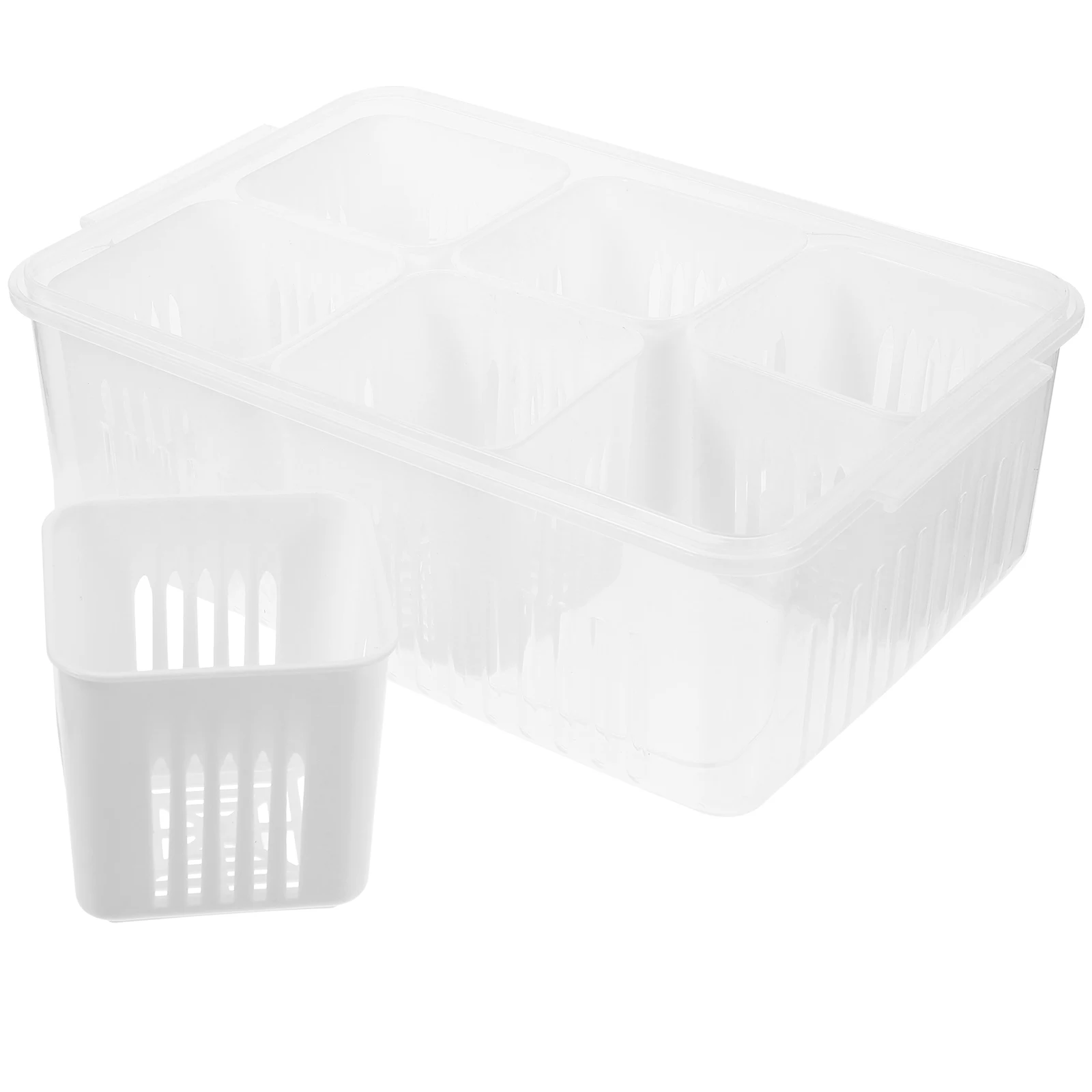 

Prep Containers Reusable Fridge Vegetable Storage PP Airtight Watertight Drainage Garlic Keeper Produce Containers