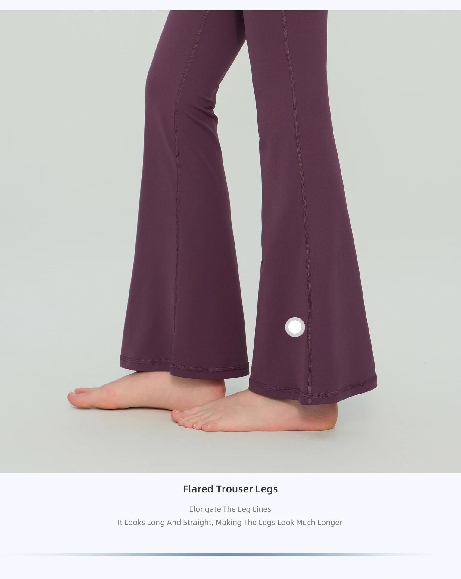 Neue Damen-Schlaghose mit hoher Taille, hoher Elastizität, Bauchkontrolle, Hüftstraffung, atmungsaktiv, für Laufen, Fitness und Freizeit. – Detail 3