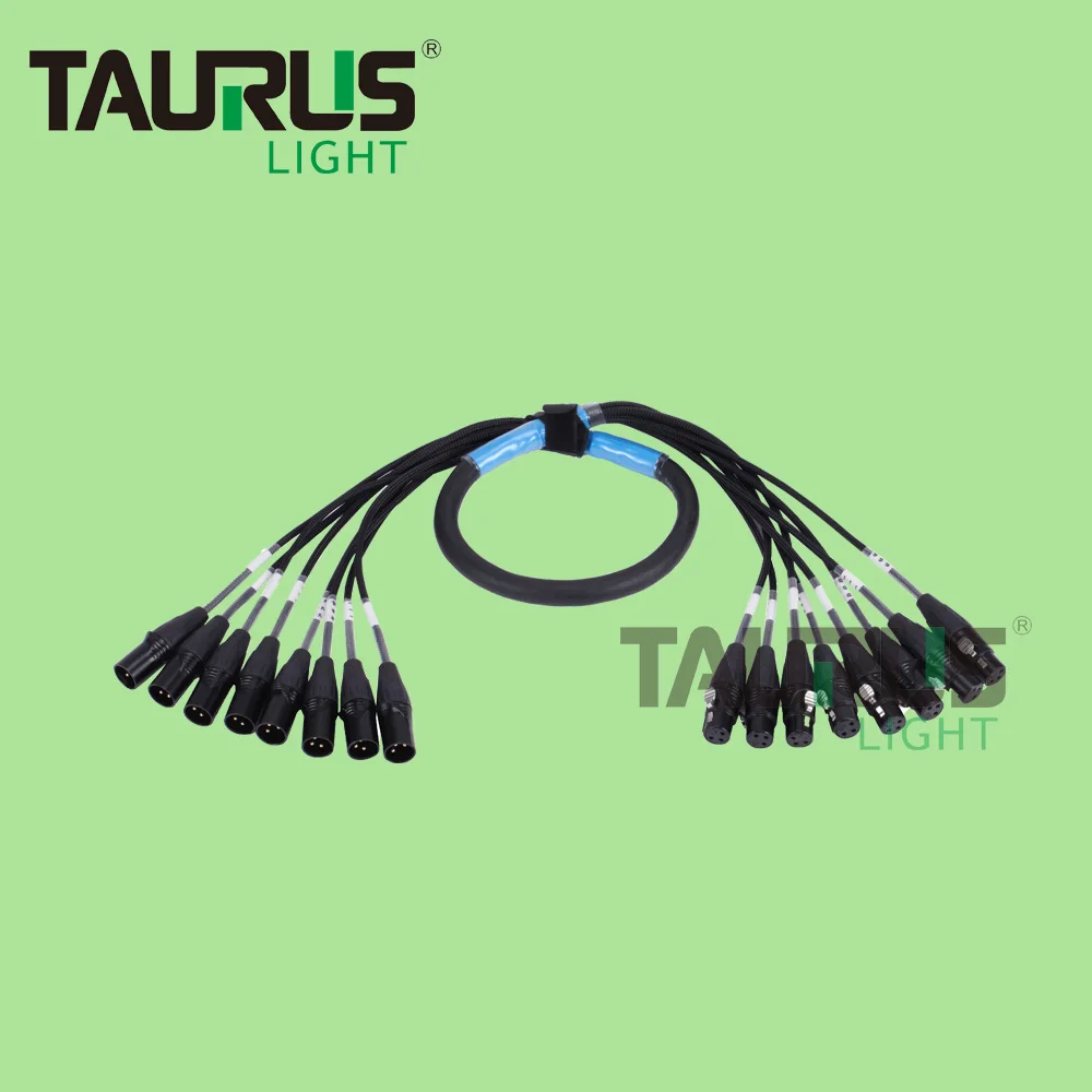 Customize Audio DMX 8 in 8 Out Snake Cable Signal Cables with DMX Socket for Stage Equipment