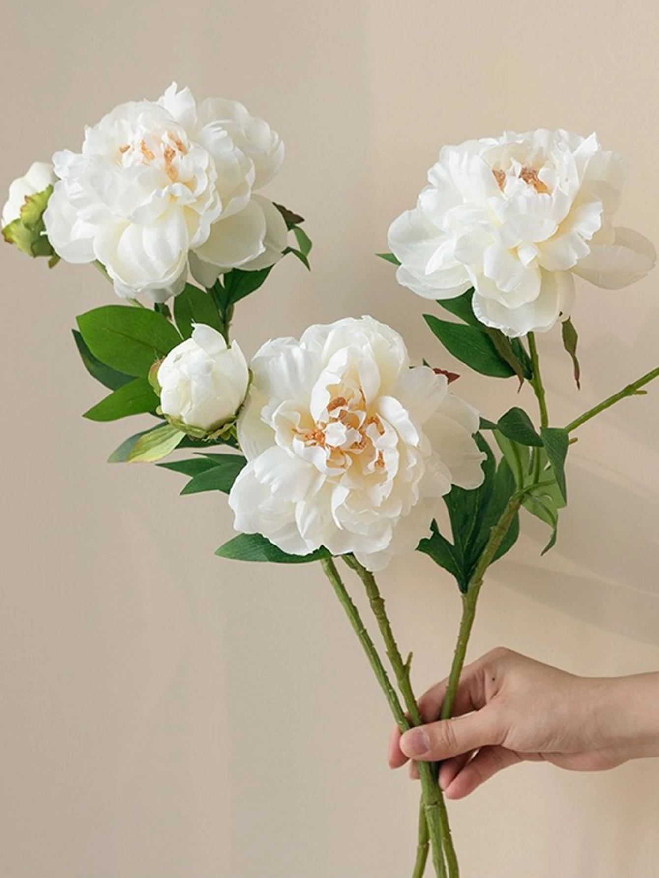 White Peony Artificial Flower Large Peony Silk Artificial Flower Pink Fake Peony Decoration Home Wedding Spring Flowers