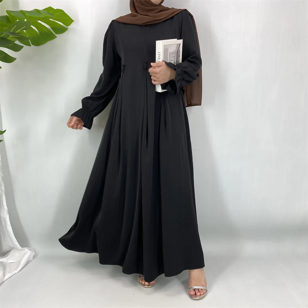 

Muslim Dresses Abaya Eid Mubarek Robe Long Dress Women Elegant Long Sleeve Maxi Sundress Loose Marocain Femme Kaftan Arab Robe