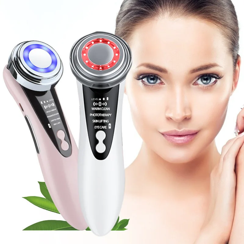 Red Blue Light Face Massager Beauty Multi Functional  Lifting Firming Skin Cleansing Device Anti Aging Face Trending Beauty Tool