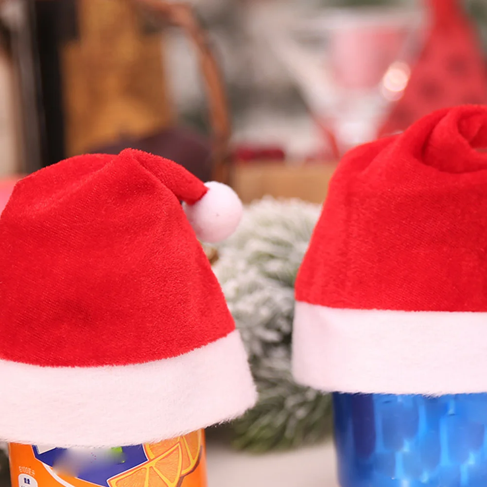 

10Pcs Christmas Caps Reusable Classic Holiday Xmas Hat Decoration Party Ornament Festive Accessories Christmas Caps