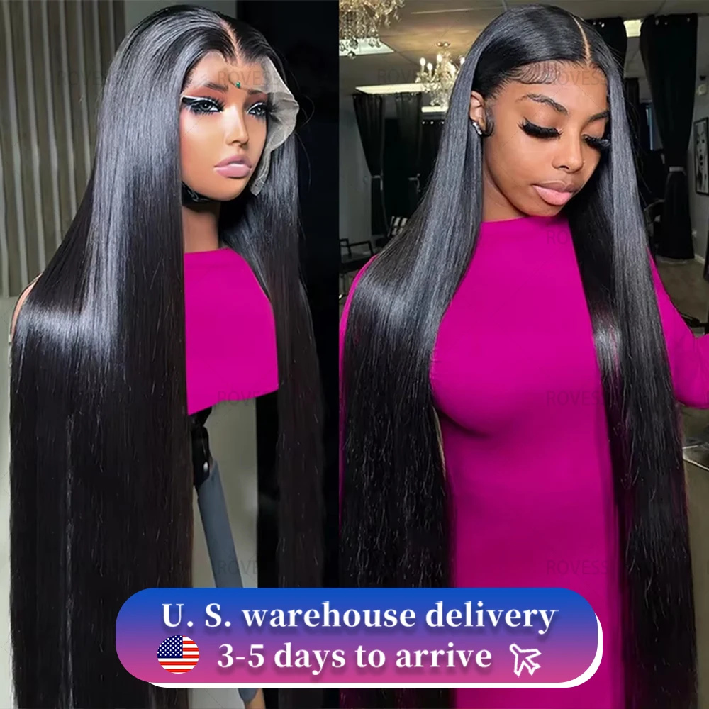 

30 40 Inch 13x4 13x6 Straight HD Lace Frontal Wigs Brazilian Remy Lace Front Human Hair Wig Pre Plucked For Women 200 Density