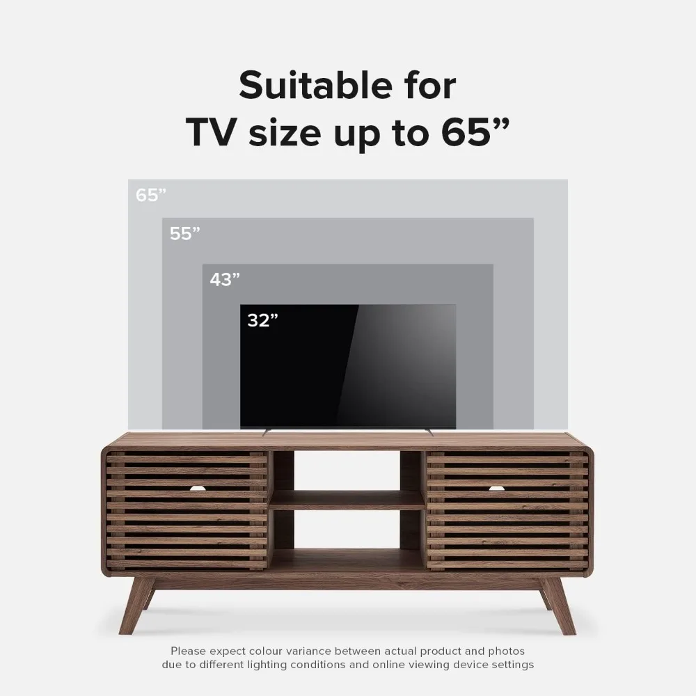 Medieval modern TV stand, living room TV, and media combination (walnut wood, 59 inches high)