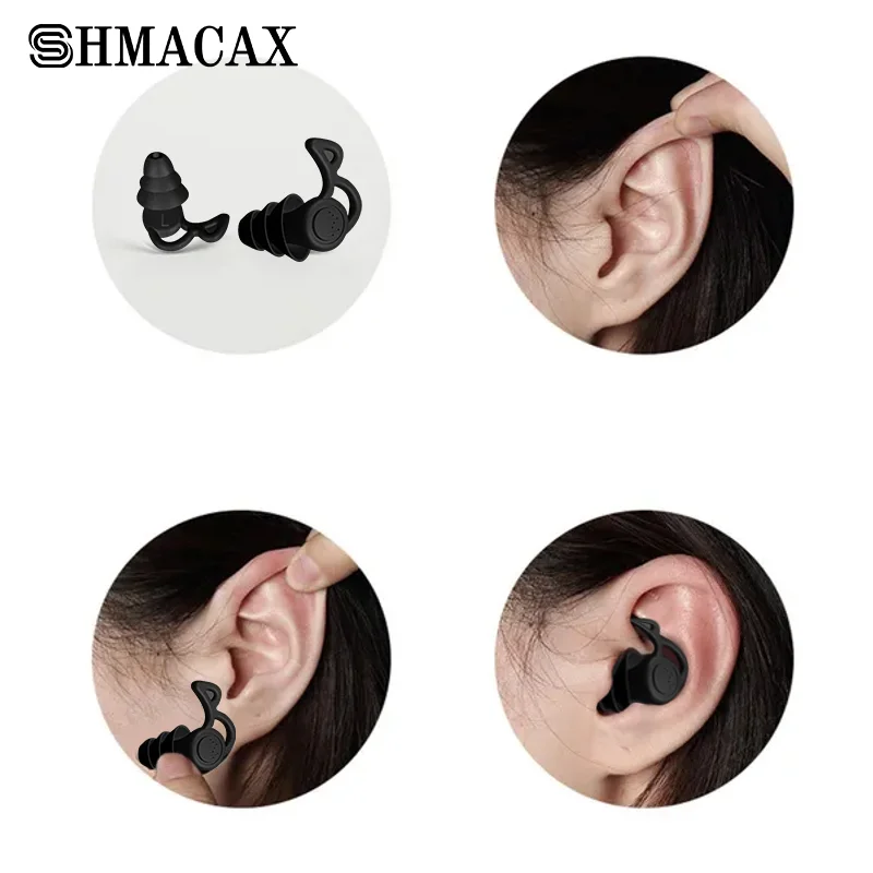 

1pair Anti Noise Silicone Earplugs Swimming Ear Plugs Isolation Interference For Work Sleeping Surf Soft Comfort Ear Protector