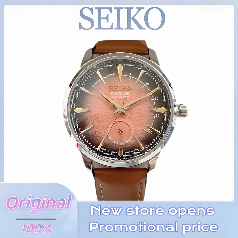 SEIKO 100%Original PRESAGE Series Couple Watches High Quality Leather Multifunctional Exquisite Creative Dial Men WristWatches