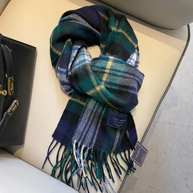 2024 Plaid Scarf Women Winter Thickened Warm Scarf Decoration Winter Dress Couple Shawl Christmas Gift Birthday Gift