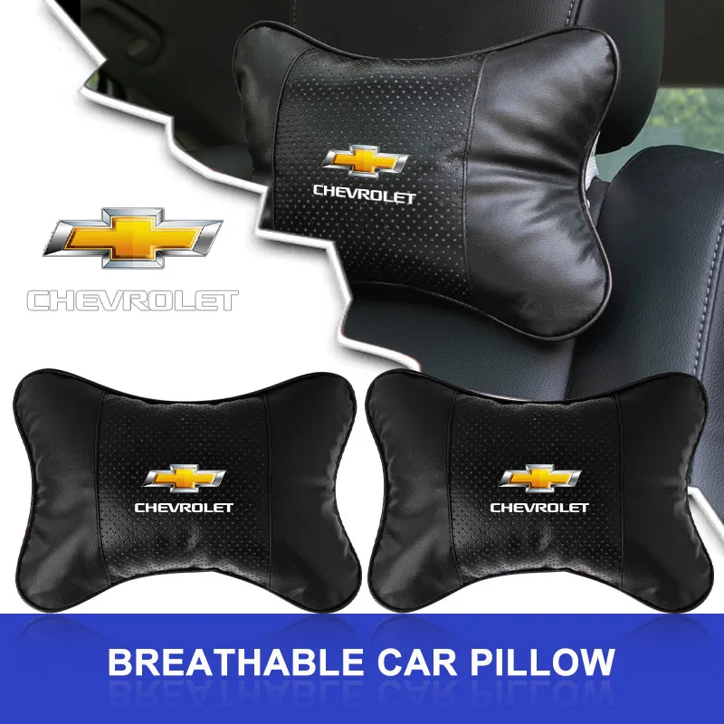 

1/2Pcs Car Seat Headrest Auto Logo Neck Pillow for Chevrolet Spark Captiva Cruze Tracker Orlando Trax Epica Nubira Malibu Optra