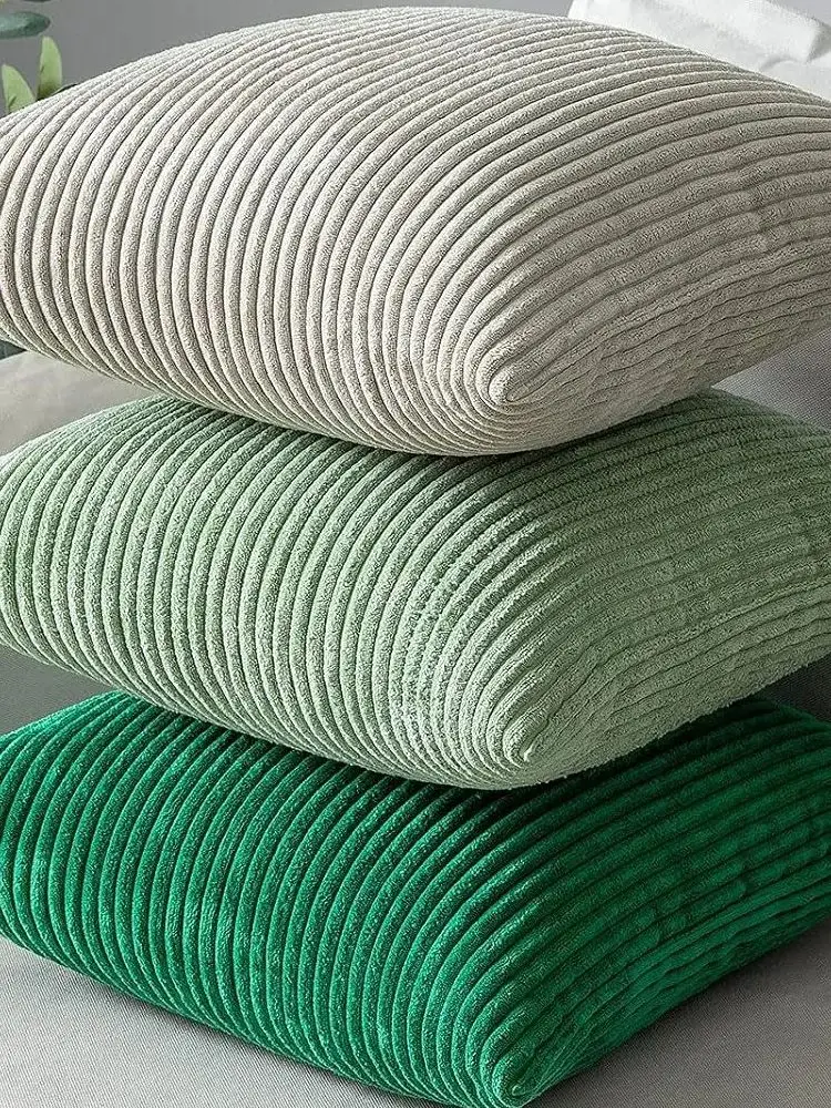 Striped Corduroy Fabric Solid Color Cushion Cover 45/50/60CM Sofa Bed Decoration Classic Simple Pillowcase NPCJC-C