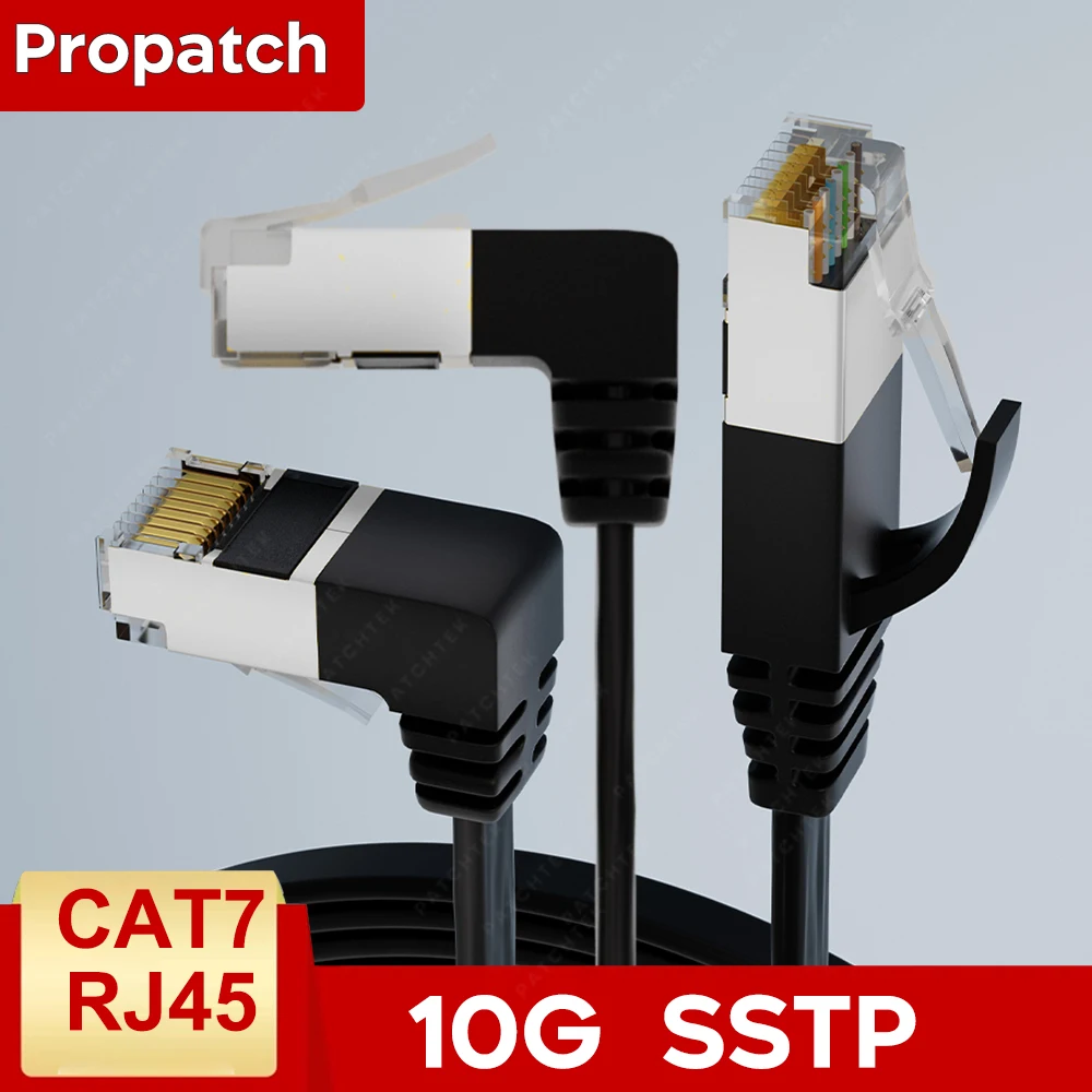 Propatch CAT7 Flat RJ45 Short 10Gbps SSTP 32AWG RJ45 LAN Cable Cord Ethernet Cable Lan  for Ps5 Router Xbox Computer