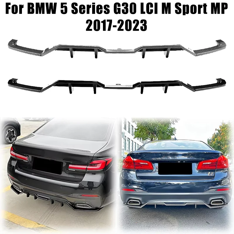 3Pcs For BMW 5 Series G30 LCI M Sport MP Style 2017-2023 Rear Bumper Diffuser Lip Guard Spoiler Boot Splitter Tuning Body Kit