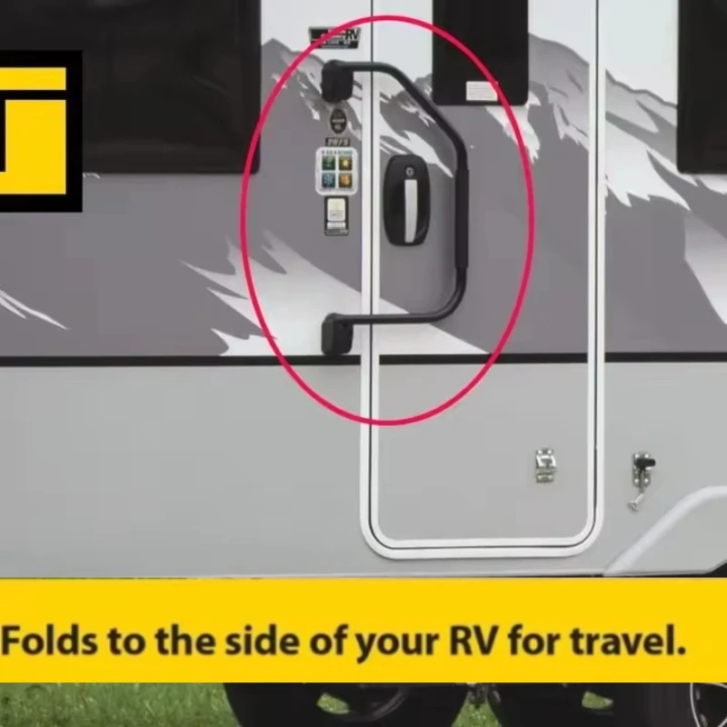 RV Entry Assist Grab Handle Foldable Non-Slip Door Handrail for Camper Trailer Motorhome Safety