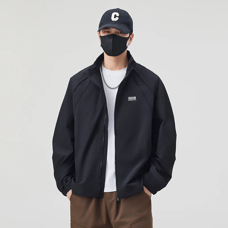 

Модная повседневная мужская куртка свободного кроя с воротником-стойкой, весенняя новинка, универсальная верхняя одежда для мужчин среднего возраста