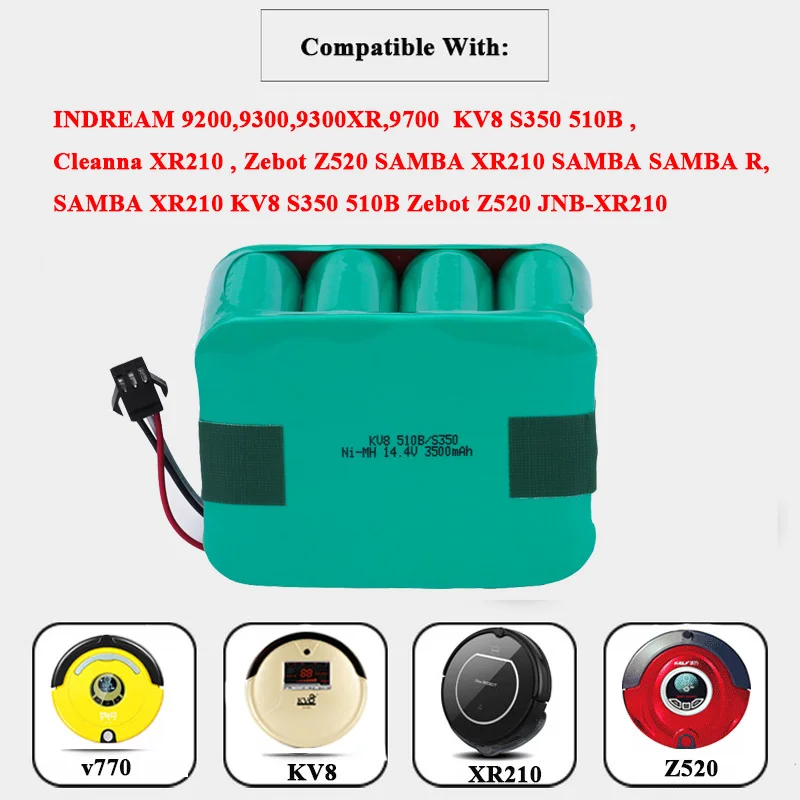 Перезаряжаемая батарея KV8 14,4 В Ni-MH SC 3500 мАч для пылесоса XR210 XR510 XR210A XR210B XR510B XR510C