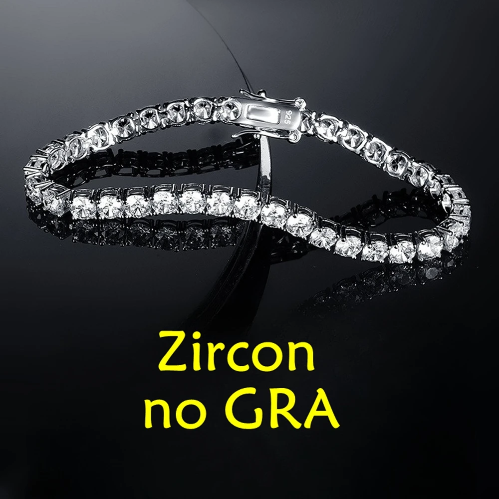Factory Price 3-6.5MM S925 Sterling Silver D Color VVS1 Moissanite Tennis Bracelet with GRA Bracelets for Women Man image 3