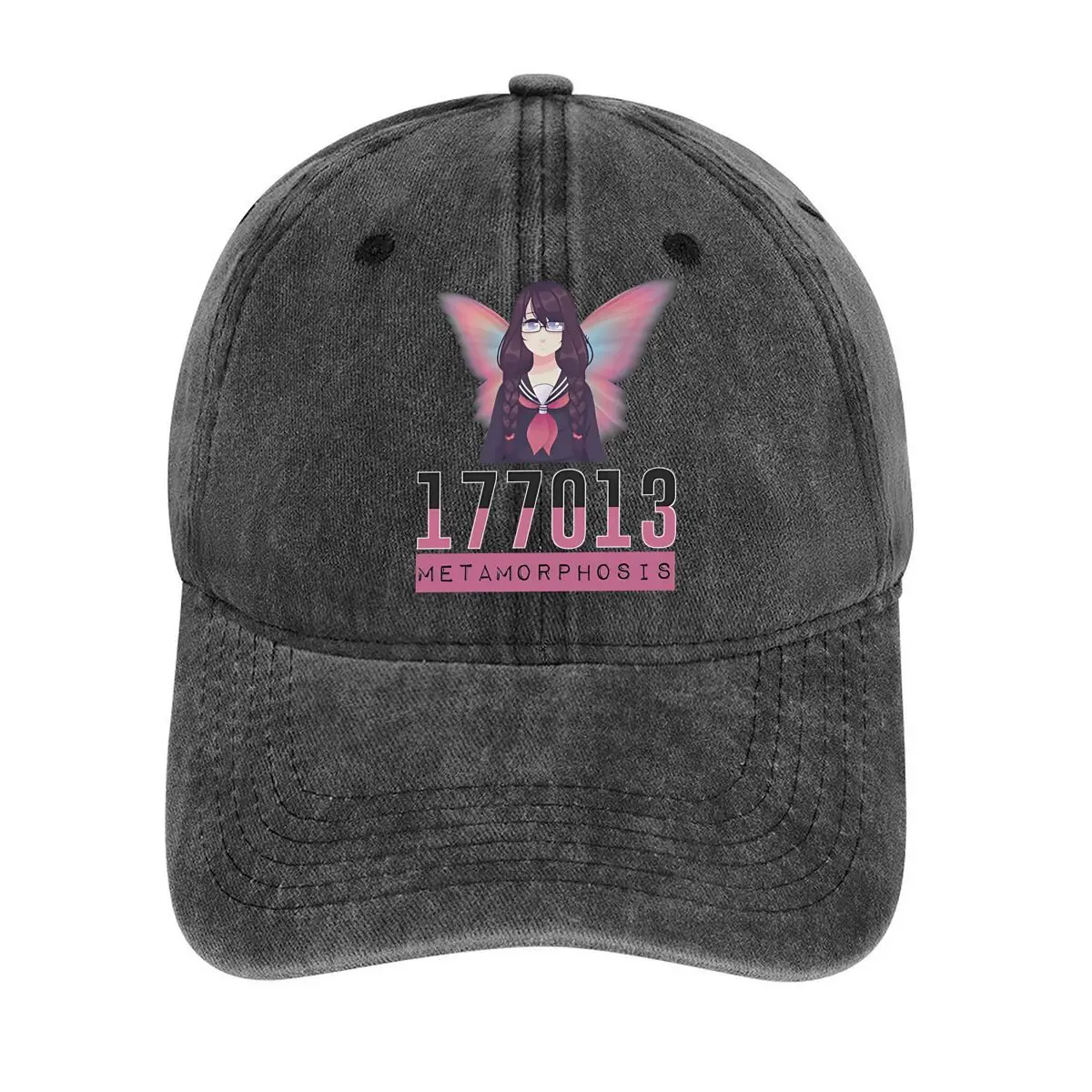 

Cyber - motorcycle graphic with Chinese text for a futuristic and cultural - themed design Washed Baseball Cap