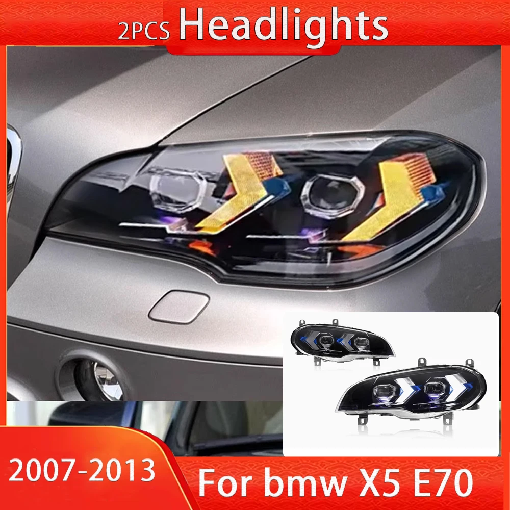 

Фара для BMW X5 E70 2007-2013 фары DRL Hella 12V H7 светодиодная биксеноновая лампа противотуманные фары украшения автомобиля аксессуар налобный фонарь