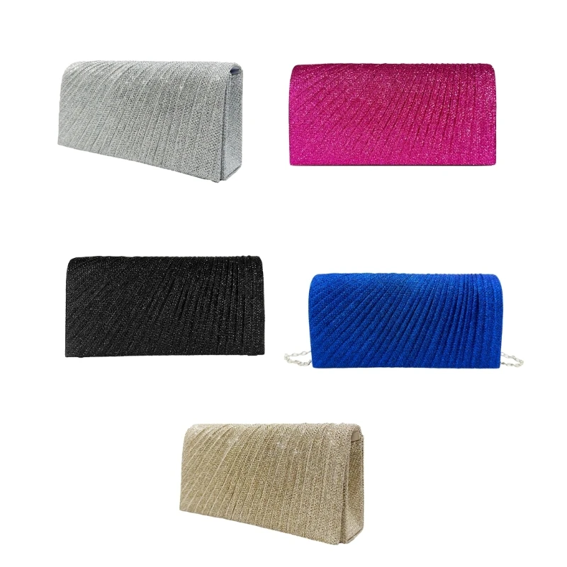 Elegant Evening Clutch Purse Pleated Handbag Women Formal Party Clutch Bags