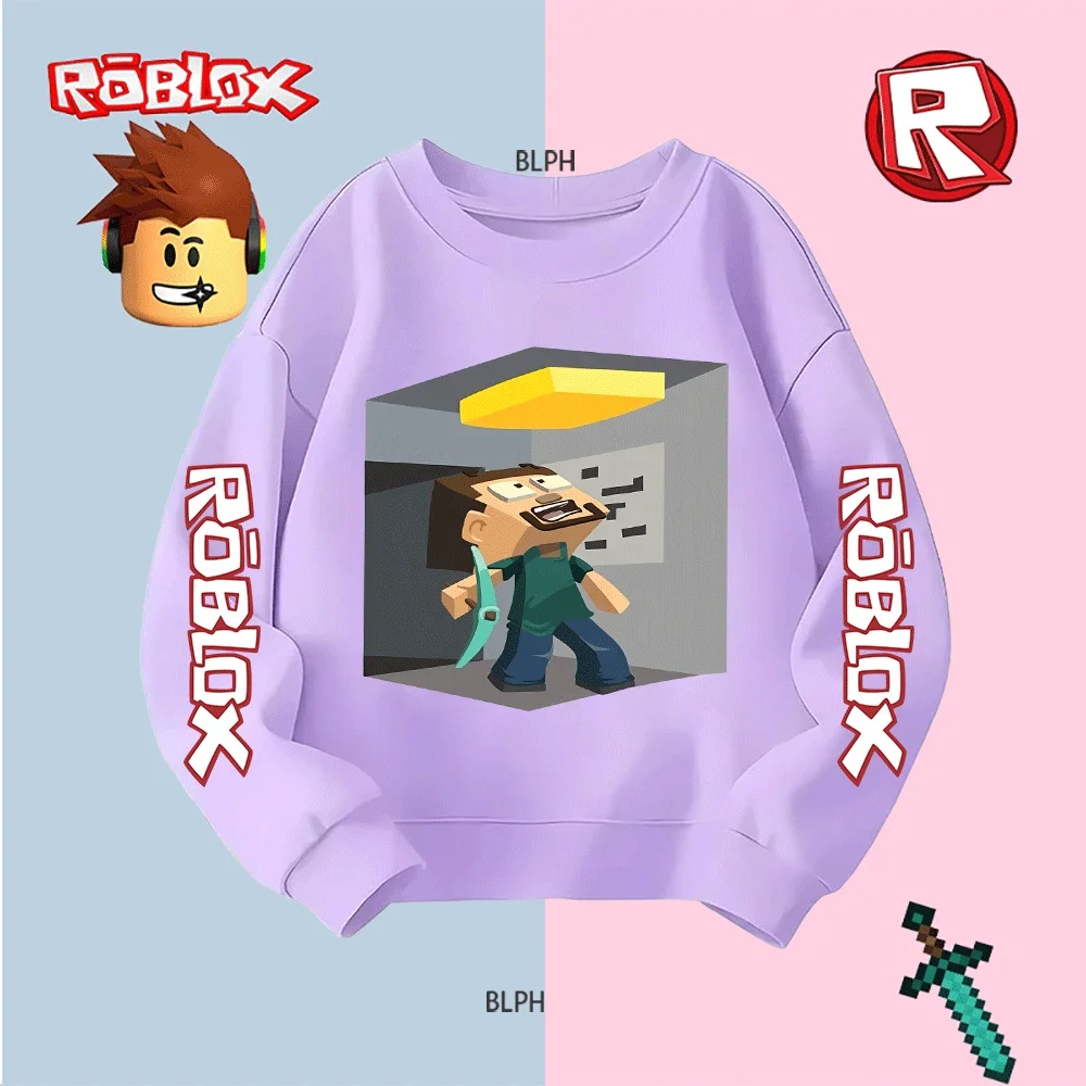 

Kids Hoodie with Roblox & Roblox Design, Boys Girls Casual Pullover Sweatshirt, Cartoon Game - Themed Long - Sleeve Top for
