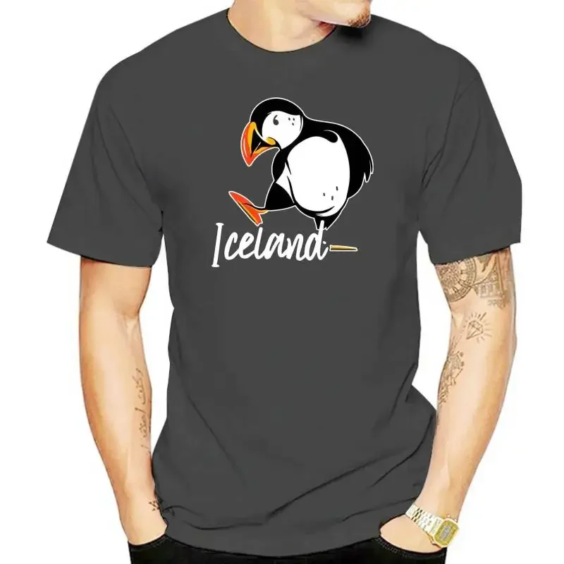 Iceland Shirt With Puffin Bird T-Shirt For Men, Color Black Navy, Size S-5Xl Harajuku Tee Shirt anime clothes streetwear COTTON