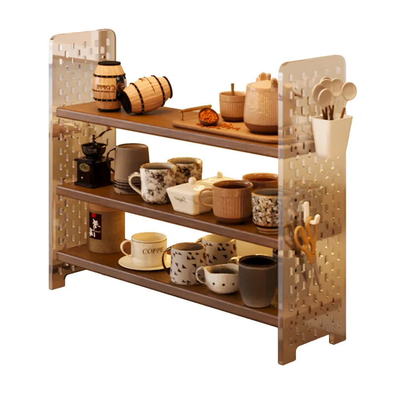 Acrylic cup storage  multi-layer water cup tea set storage on the table teacup second-hand display rack coffee