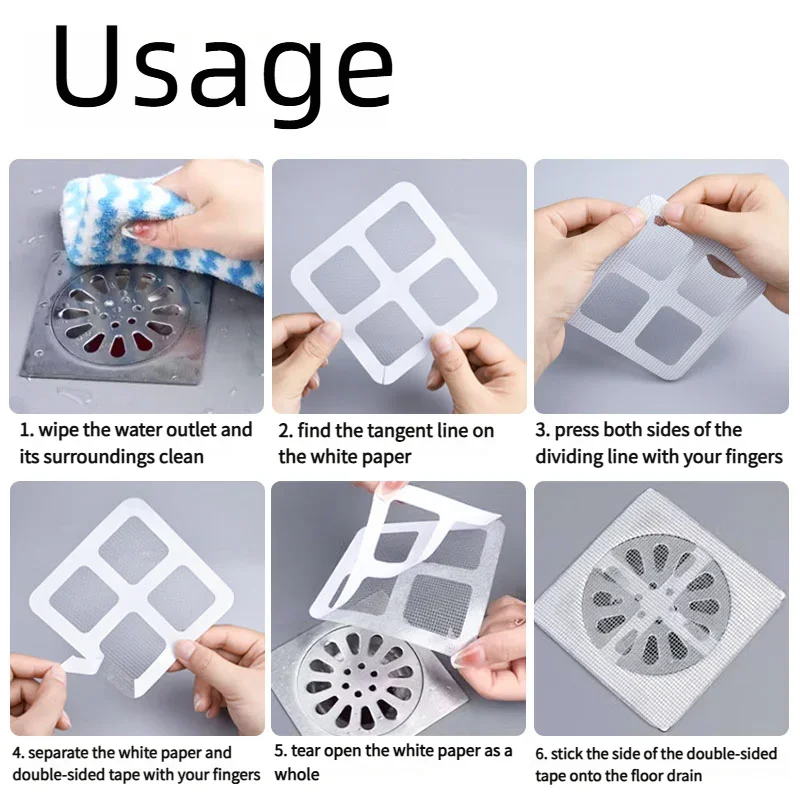 Kitchen Anti-blocking Mesh Net Floor Drain Sticker, Insect-proof Self-adhesive Bathroom