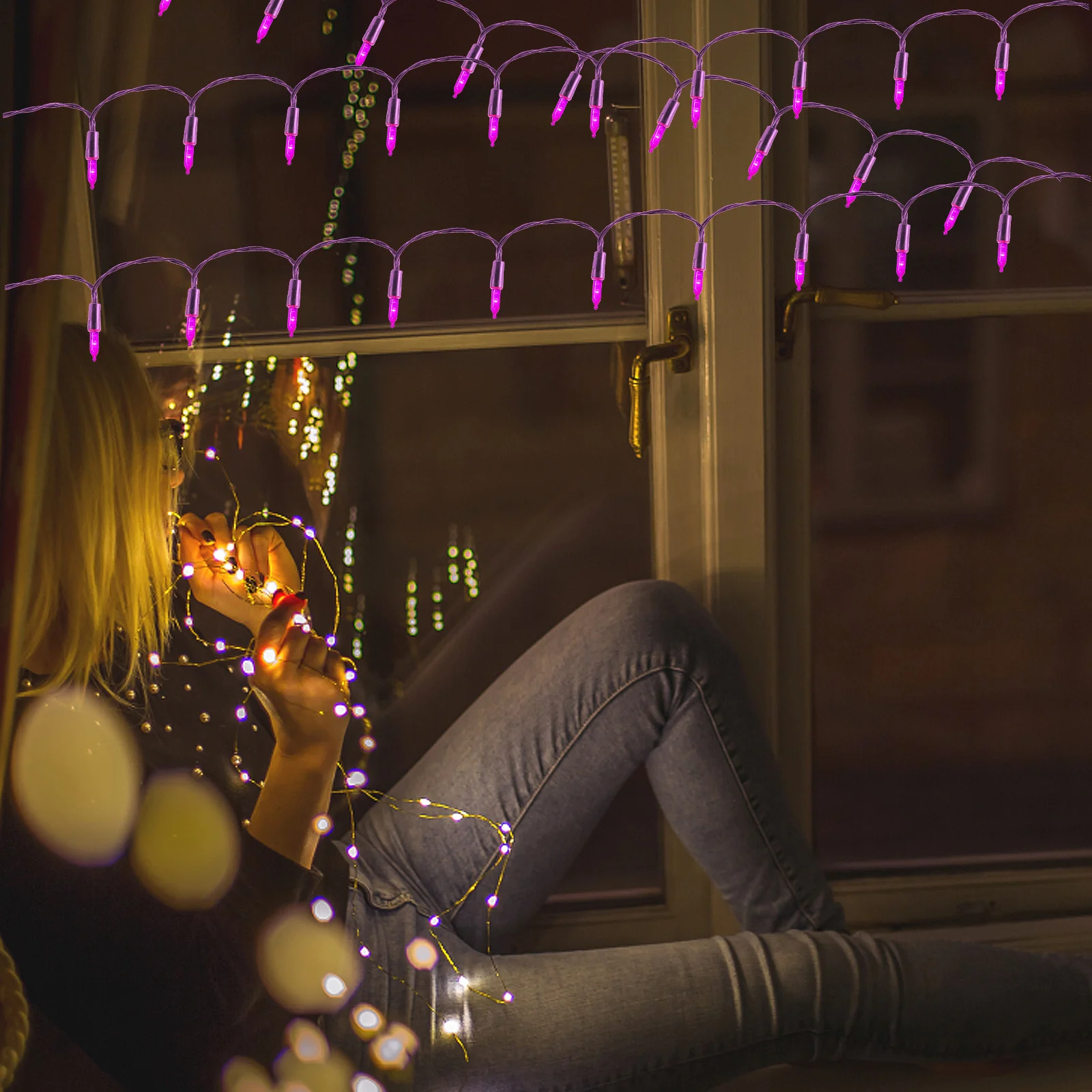 Guirlande lumineuse de noël à 50 LED, pratique, pour arbre de noël, fête à domicile, décoration intérieure et extérieure, lumières d'arbre de noël