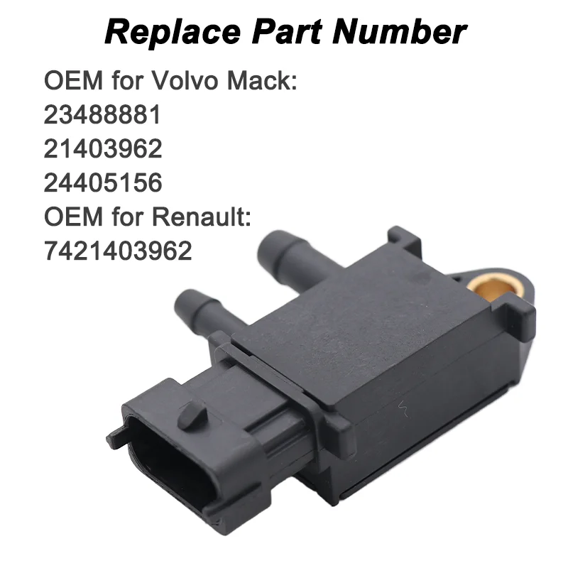 

DPF Differential Delta Pressure Sensor 23488881 21403962 24405156 for Volvo Mack Trucks Engine D11 D13 MP8 MP7 7421403962
