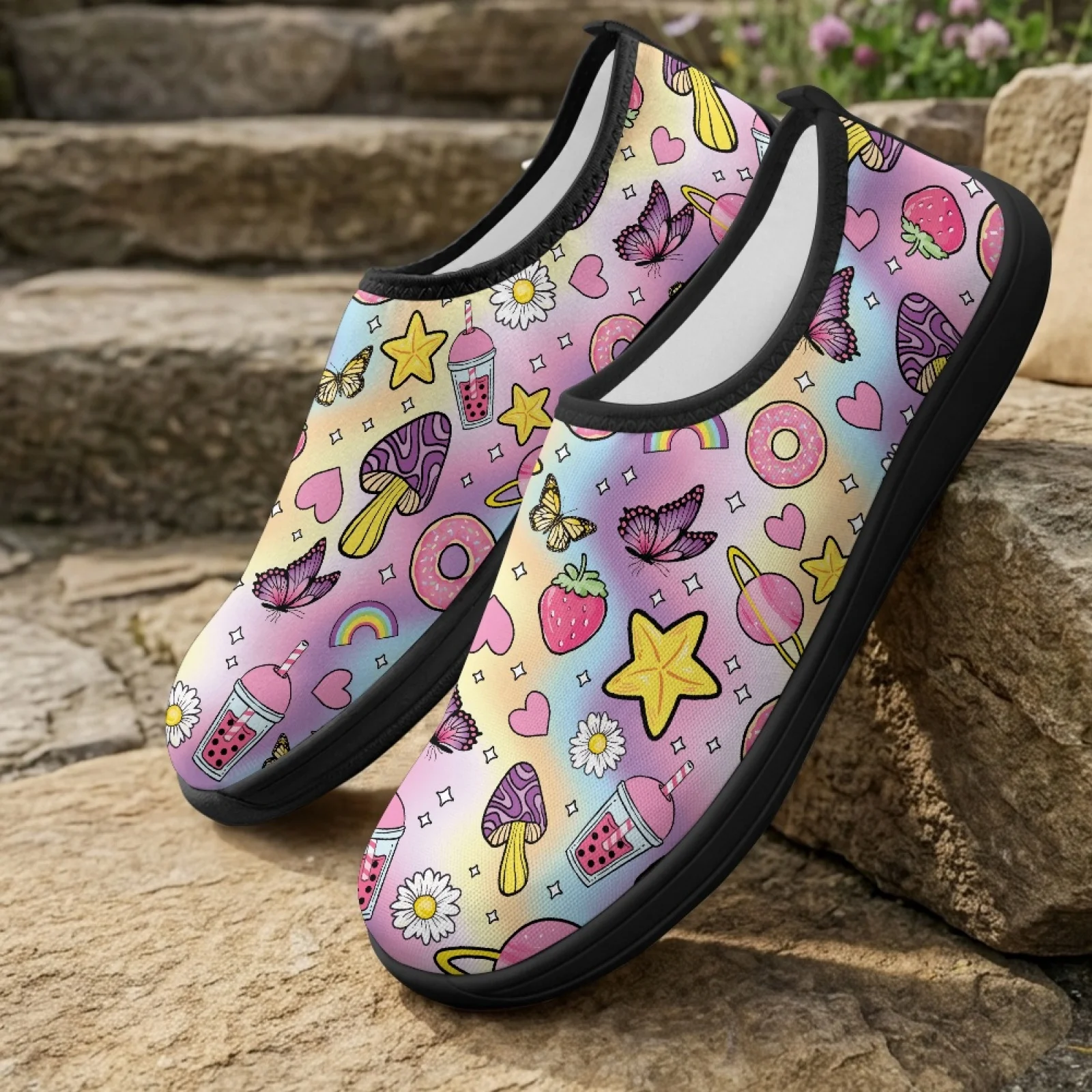 PENSTROLL Pastel Cute Snack New Arrival Walking Running Shoe Polyester & EVA Hike Footwear Athletic Sneakers for Dress