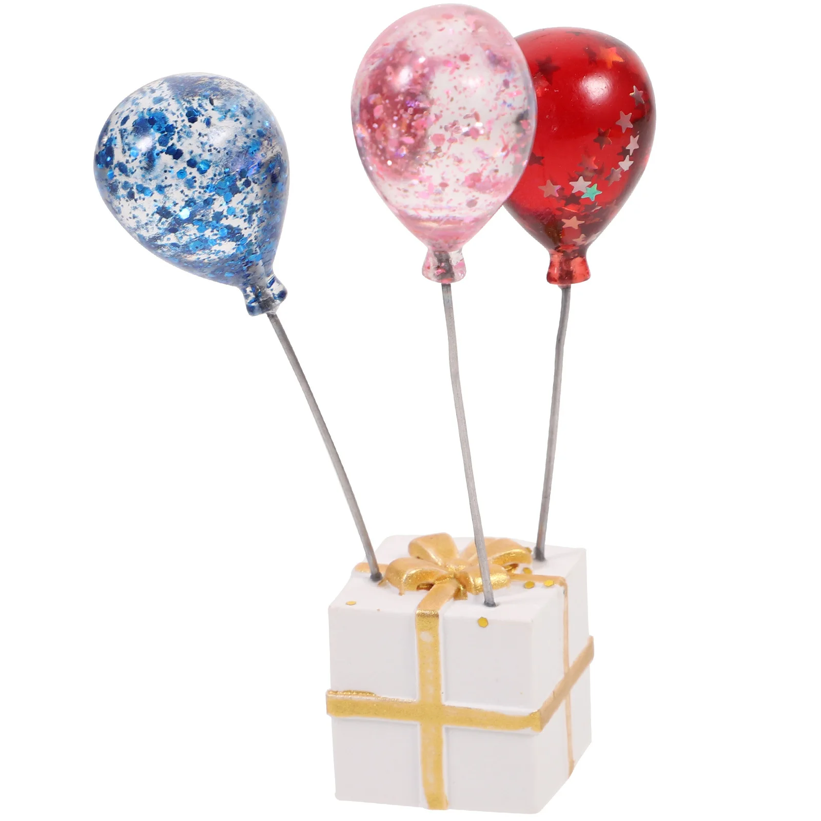 

Resin Gift Box Balloon Statue Small Valentine Day Decoration Tabletop Confession Balloon Holiday Home Decor Gift Box Figurine