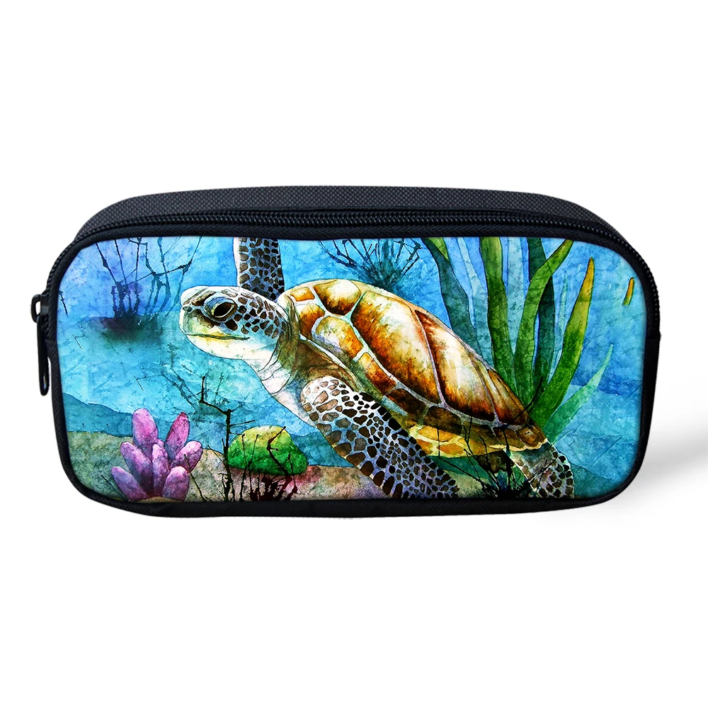 3D Turtle Pattern  Pencil Bag Custom Pencil Box Zipper Stationery Bag Birthday Gift Free Shipping