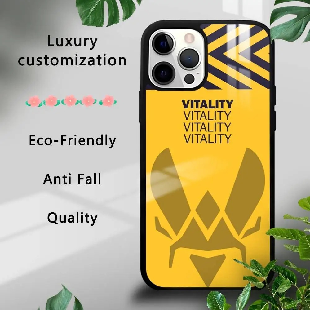 

Cs2 Team Vitality Logo Phone Case For iPhone 16 15 14 13 12 11 Pro Xs Max Mini Plus Celulares Hard Funda