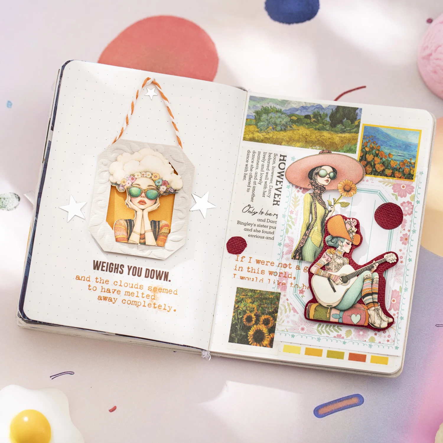 Fantasy Journey Series Adesivo paesaggio personaggio vintage Creativo diario fai da te Materiale Collage Scrapbook Cancelleria