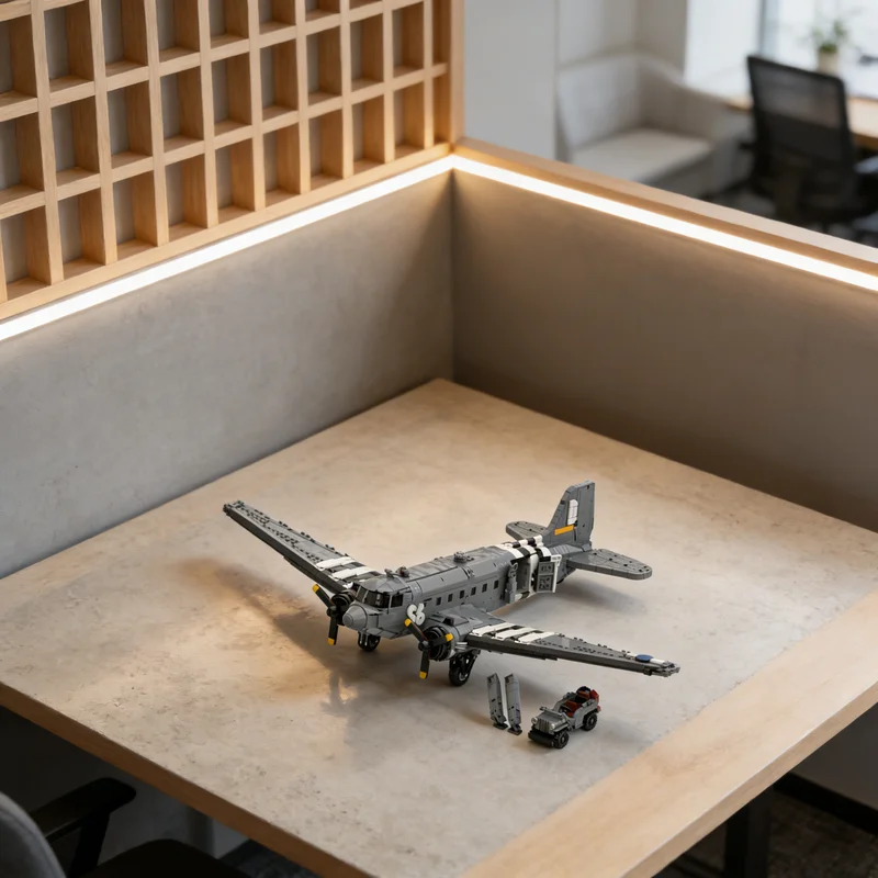 

2737 деталей MOC Douglas C-47 Skytrain: Модель-конструктор, креативный подарок, декор для демонстрации, сборная модель премиум-класса для взрослых и детей, для рабочего стола