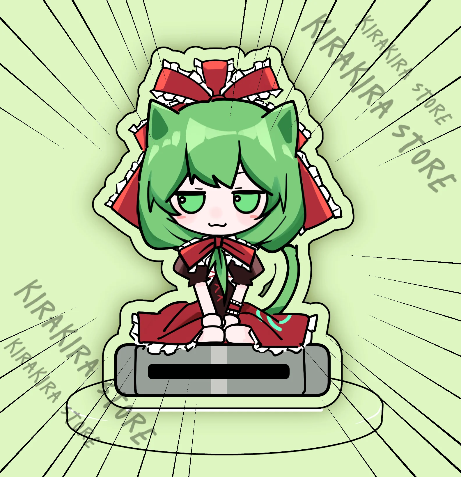 Touhou Project Kagiyama Hina Segnale rotante in piedi Versione Q Adorabile supporto per cartoni animati Portachiavi Mini Decorazione acrilica Kawaii