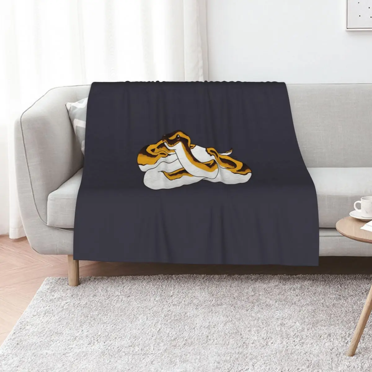 Piebald Ball Python Illustration Throw Blanket Extra Large Throw funny gift Bed Fashionable Travel Flannel Heavy Blankets