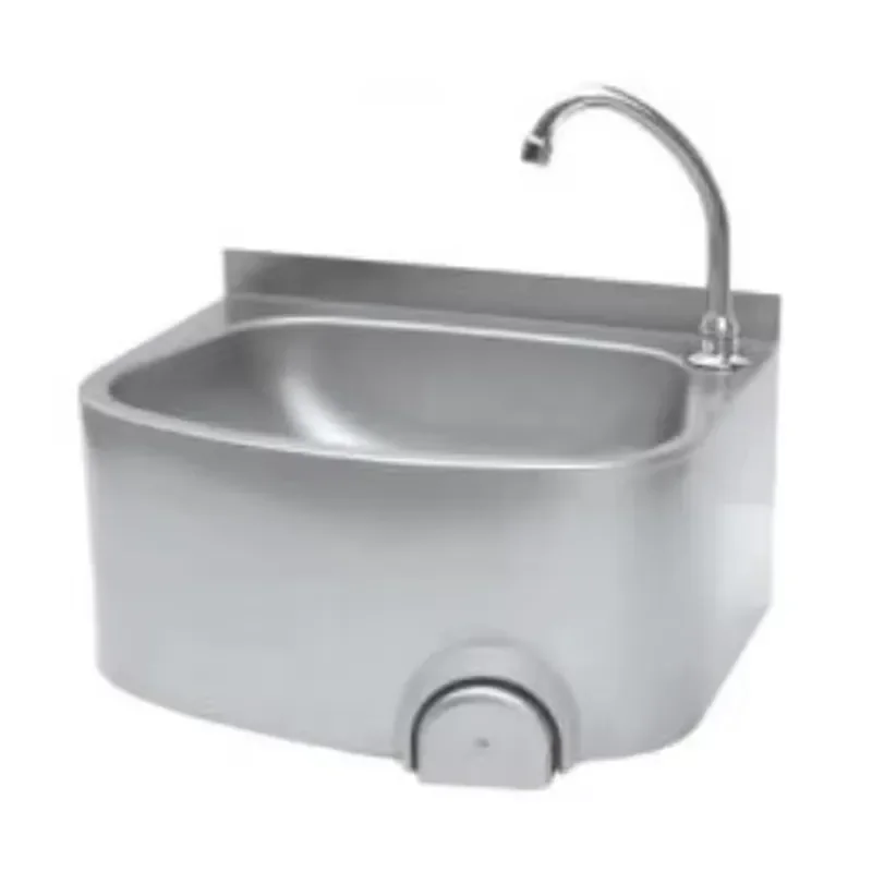 Durable Stainless Steel Wall-Mount Hand Washing Sink with Knee Control Perfect for Food Service, Medical, and Hospitality Use
